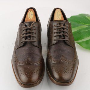 Rockport Men's Symon Wingtip Oxford Size 8 Brown Leather Comfort Dress Shoe